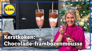 Chocoladeframbozenmousse in laagjes  Sandras kerstmenu [upl. by Iteerp446]