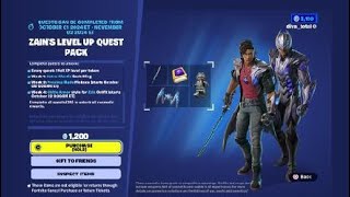 ZAINS LEVEL UP QUEST PACK  1200 VBUCKS FORTNITE CHAPTER 5 SEASON 4 [upl. by Zahara84]