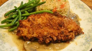 How To Make Pan Fried Chicken Breast With A Mushroom Wine Sauce [upl. by Sydel]