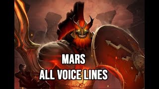 Dota 2 Mars All Voice Lines [upl. by Arihday]