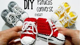 DIY Patucos Converse crochetganchillo tutorial [upl. by Lynda]