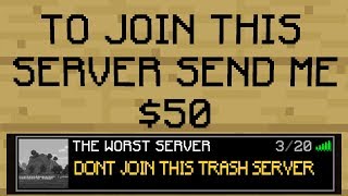 Joining THE WORST REVIEWED Minecraft Server 1 STAR [upl. by Dolora]