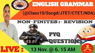 English Grammar Non Finites Revision class sscgd jssccgl [upl. by Teodoor]