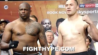 DILLIAN WHYTE VS JOSEPH PARKER OFFICIAL WEIGHIN AND FINAL FACE OFF [upl. by Ahsaeit]