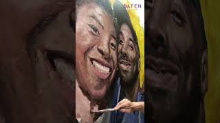 Kobe and Gigi mural basketball nba kobebryant painting art lakers creative mural [upl. by Simsar268]