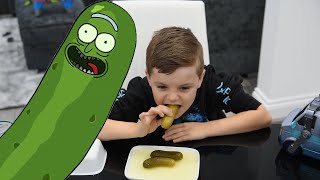 Pickle Rick FORTNITE Food Challenge TRUMAnn Giving His 8 Year Old NEW Renegade Raider SKELETARA [upl. by Otilia524]