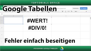 Wert amp Division  Fehler beseitigen Google Tabellen Spreadsheet DIV0 amp WERT [upl. by Libb]