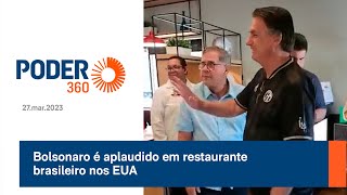 Bolsonaro é aplaudido em restaurante brasileiro nos EUA [upl. by Hardwick]