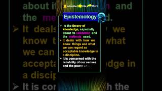 What is Epistemology in research  shorts short viral [upl. by Nnylireg184]