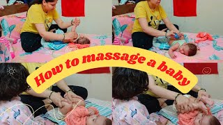 How I Massage My Baby🤱 How to massage a baby [upl. by Nylissej]