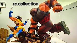 Wolverine vs Juggernaut XMen Marvel Iron Studios 110 Deluxe Art Scale Unboxing Review [upl. by Keyek]