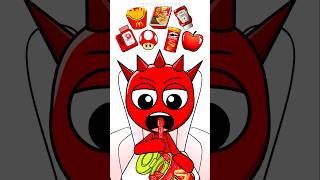 Incredibox Sprunki Red Food Mukbang [upl. by Retrac]