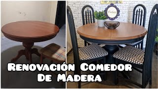 Pintamos con CHALK PAINT una MESA Y SILLAS DE COMEDOR 💙 [upl. by Sigrid]