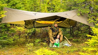 Camping In Rain With Hammock Tent [upl. by Kristoforo]