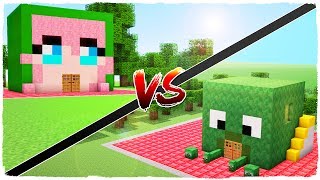 👉 Casa de MANUCRAFT vs casa de TINENQA  MINECRAFT [upl. by Ariam]