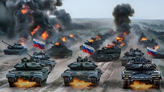 KURSK Invasion Over Russian T14 Tank Convoy Crushed Like Trash Attacked by US Stealth Missiles [upl. by Stavros]