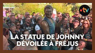 Johnny Hallyday sa statue dévoilée à Fréjus devant des fans de toute la France [upl. by Tawnya]