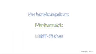 Aufnahme Vorbereitungskurs Mathematik [upl. by Eira355]