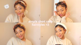 Simple hairstyles for short curly hair [upl. by Glori]