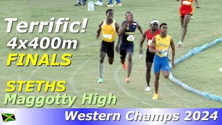 Scintillating 4x400m Final Showdown  St Elizabeth Technical  Maggotty High  Western Champs 2024 [upl. by Arlette]