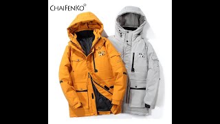 CHAIFENKO Brand Winter Warm Down Jacket Men Casual Windproof Thick Hooded Parkas Men Solid Fashion [upl. by Nisse520]