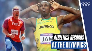 🤩 Legendary Performances 🔥 EVERY Athletics Mens Olympic Record [upl. by Ayadahs]