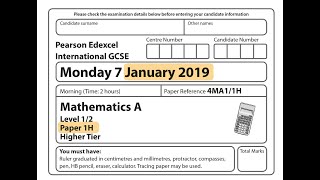 IGCSE Mathematics January 2019  4MA11H [upl. by Rramal]