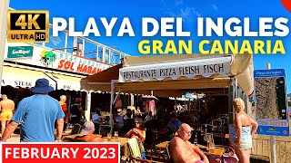 PLAYA DEL INGLES Gran Canaria February 28 2023 🔴 Corallium Dunamar Hotel to Anexo 2 Shopping Center [upl. by Genaro799]