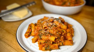 Rigatoni with Creamy Sausage and Spinach Tomato Sauce [upl. by Ileray]