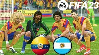 ¡FIFA 23 Valderrama Higuita Maradona y Ronaldo Jugando em Colombia vs Argentina 2023 de Messi [upl. by Aniraz454]