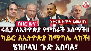 ሩሲያ ለኢትዮጵያ የምስራች አሰማች ካይሮ ለኢትዮጵያ ሽማግሌ ላከች ሄዝቦላህ ጉድ አስባለ፣ [upl. by Siari]