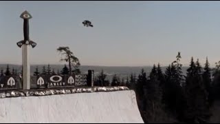 Terje Haakonsen 98 Metres Snowboard World Record Highest Air on Quarterpipe Oslo Norway [upl. by Inaliel]