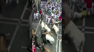 Six hurt in first bull run of Spains San Fermin Festival [upl. by Stinky344]