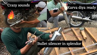 Splendor modified bullet silencer  Bullet silencer in splendor 🔥Mini bullet [upl. by Lorien]