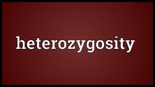 Heterozygosity Meaning [upl. by Oflodur661]