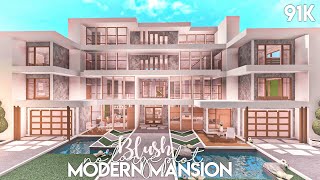 Blush Modern Mansion no large plot  Bloxburg Build [upl. by Udele]