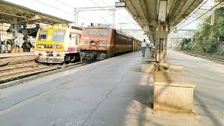 Offlink BSL WAP 4 hauled with 20910 Porbandar Kochuveli weekly superfast express skips Virar Station [upl. by Luar688]