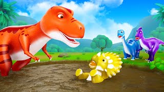 Brontosaurus Great Rescue from Swamp  Red Trex in Action  Animal Heartwarming Videos  Crazy Dinos [upl. by Eeramit]