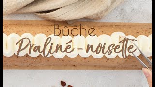 Recette bûche praliné noisettes pour 20 personnes  Glaçage rocher pralin  SCRAPCOOKING® [upl. by Black109]