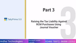 How to Record Reverse Charge Mechanism or RCM Purchase Vouchers in TallyPrime [upl. by Sairu612]