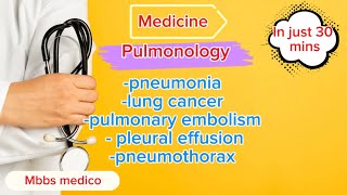 Pulmonology Pneumonia Lung CA Pulmonary Embolism Pleural Effusion Pneumothoraxmbbsmedico3814 [upl. by Silohcin555]