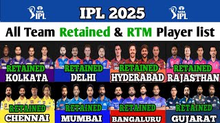 IPL 2025 All Team Retained Player list  Retained Player [upl. by Janith]