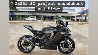 Kawasaki Zx25r with Sc project exhaust soundcheck and flyby [upl. by Linnell189]