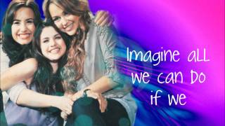 Send it on Jonas Brothers Selena Gomez Demi Lovato and Miley Cyrus With Lyrics [upl. by Adnirol]