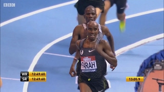 ᴴᴰ Mo Farah at Birmingham Müller Indoor Grand Prix Mens 5000m 2017 [upl. by Cherice532]