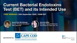 Current Bacterial Endotoxins Test BET and its Intended Use  BrightTALK Sept 24 2020 Webinar [upl. by Leoine]