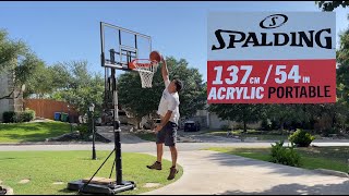 Spalding 54Inch Acrylic Portable Basketball Goal Installation [upl. by Noyerb]