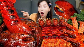 초대왕 랍스터 🦞 오징어 팽이버섯 해물찜 먹방 레시피 Giant LOBSTER Squid Enoki mushrooms Seafood Boil Mukbang ASMR Ssoyoung [upl. by Gayn]