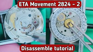 How to service ETA movement 28242  Disassemble tutorial [upl. by Kristel]