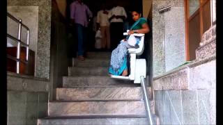 Aarding Straight Outdoor Stairlift installation at Dharmastala Temple Karnataka [upl. by Nami798]